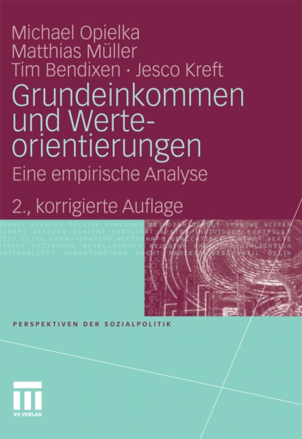 Grundeinkommen und Werteorientierungen : Eine empirische Analyse, PDF eBook