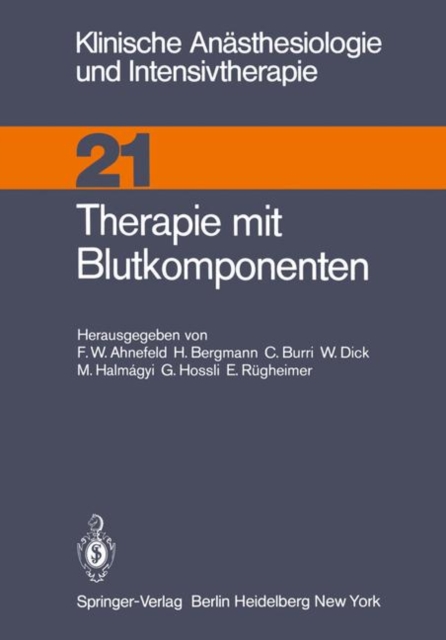 Therapie Mit Blutkomponenten, Paperback Book