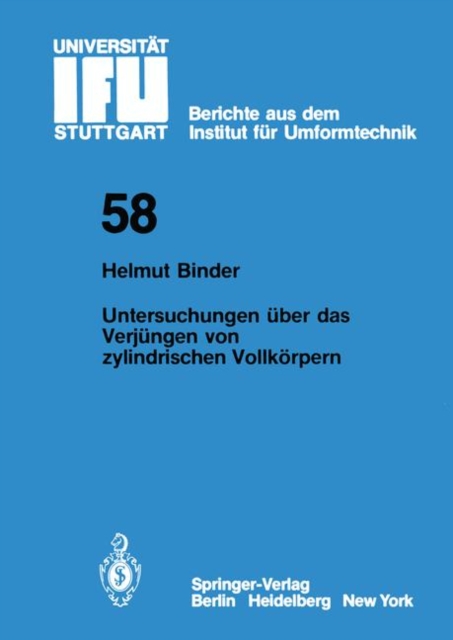 Untersuchungen Uber Das Verjungen Von Zylindrischen Vollkorpern, Paperback Book