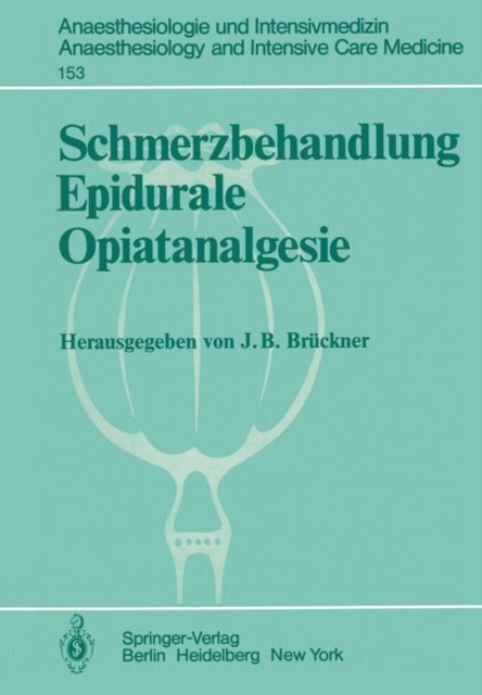 Schmerzbehandlung Epidurale Opiatanalgesie, Paperback Book