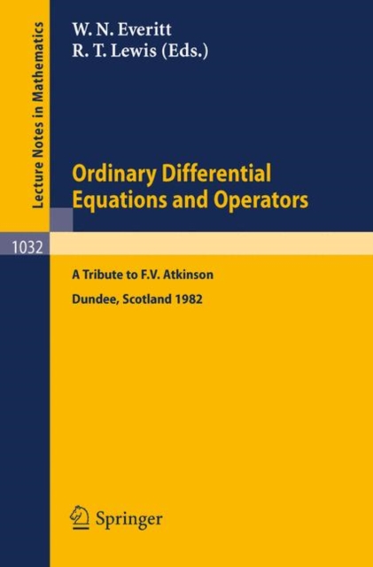 Ordinary Differential Equations and Operators, Paperback Book