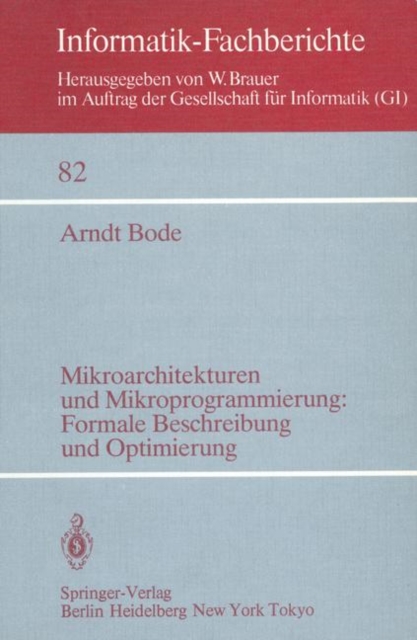 Mikroarchitekturen und Mikroprogrammierung: Formale Beschreibung und Optimierung, Paperback Book