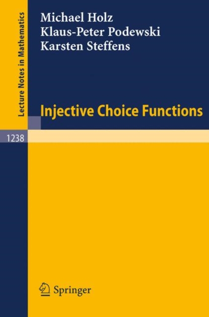 Injective Choice Functions, Paperback Book