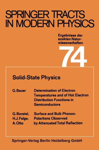 Solid-State Physics : Ergebnisse der exakten Naturwissenschaften, PDF eBook