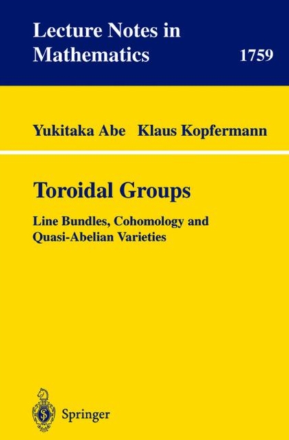 Toroidal Groups : Line Bundles, Cohomology and Quasi-abelian Varieties, Paperback Book