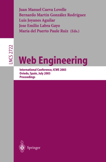 Web Engineering : International Conference, ICWE 2003, Oviedo, Spain, July 14-18, 2003. Proceedings, PDF eBook
