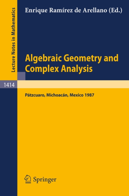 Algebraic Geometry and Complex Analysis : Proceedings of the Workshop held in Patzcuaro, Michoacan, Mexico, Aug. 10-14, 1987, PDF eBook