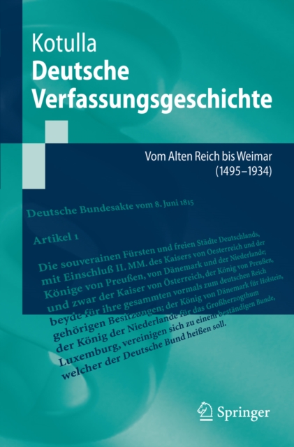 Deutsche Verfassungsgeschichte : Vom Alten Reich bis Weimar (1495 bis 1934), PDF eBook