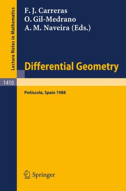 Differential Geometry : International Symposium Proceedings 3rd, 1989, Paperback Book