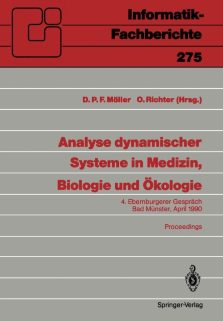 Analyse Dynamischer Systeme in Medizin, Biologie und Okologie, Paperback Book