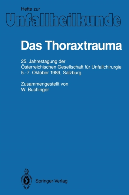 Das Thoraxtrauma, Paperback Book