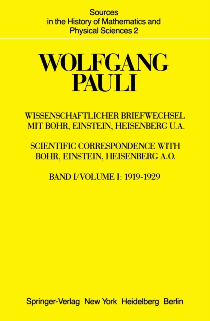 Wissenschaftlicher Briefwechsel mit Bohr, Einstein, Heisenberg u.a. : Band 1: 1919-1929, PDF eBook