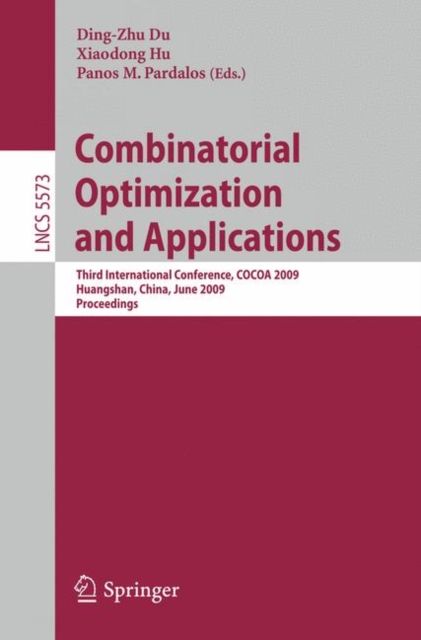Combinatorial Optimization and Applications : Second International Conference, COCOA 2008, St. John's, NL, Canada, August 21-24, 2008, Proceedings, PDF eBook