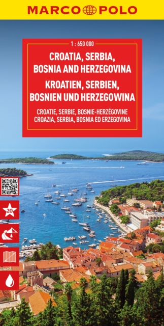 Croatia, Bosnia, Herzegovina Marco Polo Map, Sheet map, folded Book