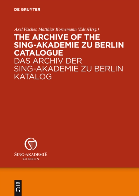 The Archive of the Sing-Akademie zu Berlin. Catalogue, PDF eBook