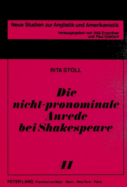 Die Nicht-Pronominale Anrede Bei Shakespeare, Paperback / softback Book