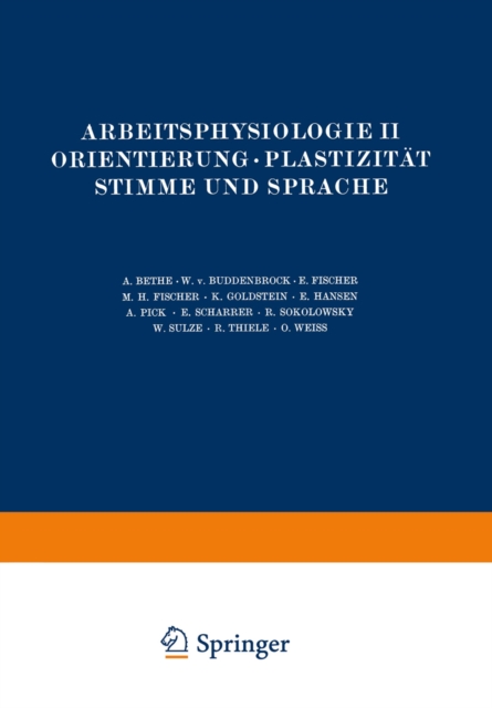 Arbeitsphysiologie II Orientierung * Plastizitat Stimme und Sprache, PDF eBook