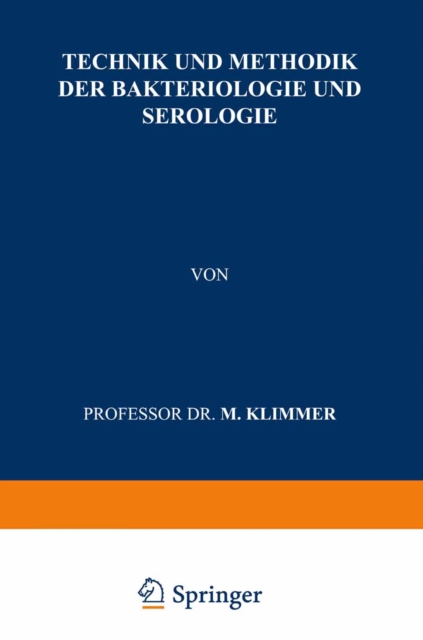 Technik und Methodik der Bakteriologie und Serologie, PDF eBook