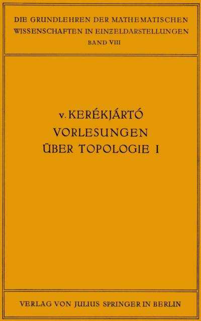 Vorlesungen uber Topologie : I, Flachentopologie, PDF eBook