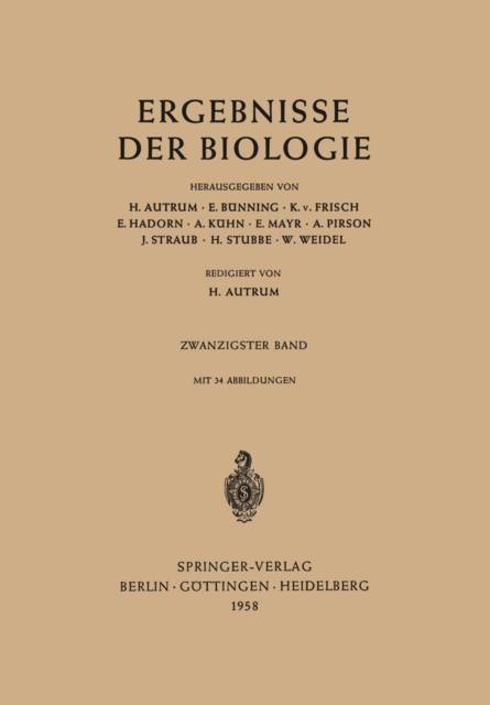 Ergebnisse der Biologie, PDF eBook