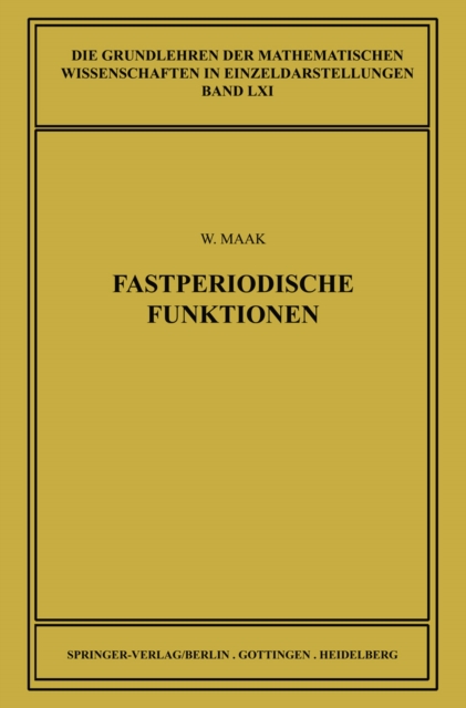 Fastperiodische Funktionen, PDF eBook