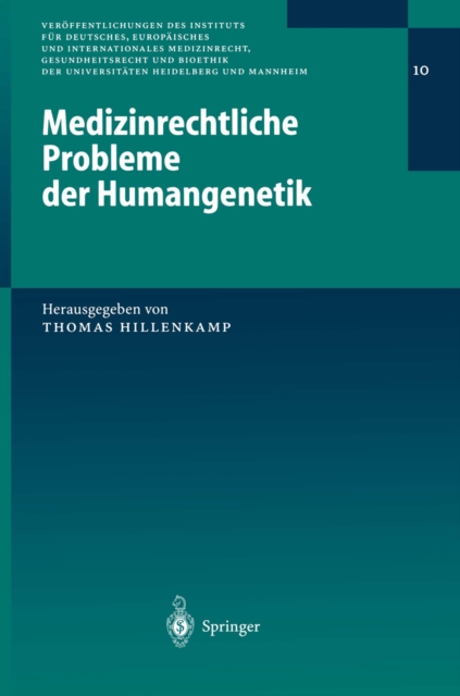 Medizinrechtliche Probleme der Humangenetik, PDF eBook