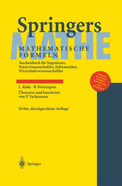 Springers Mathematische Formeln : Taschenbuch fur Ingenieure, Naturwissenschaftler, Informatiker, Wirtschaftswissenschaftler, PDF eBook