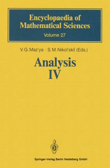 Analysis IV : Linear and Boundary Integral Equations, PDF eBook