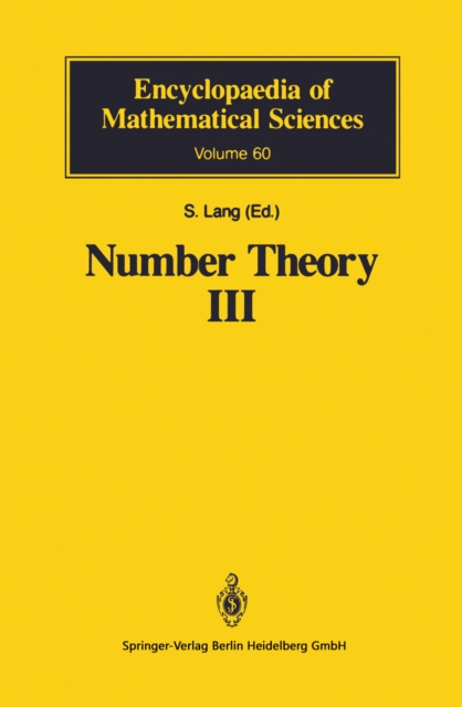 Number Theory III : Diophantine Geometry, PDF eBook