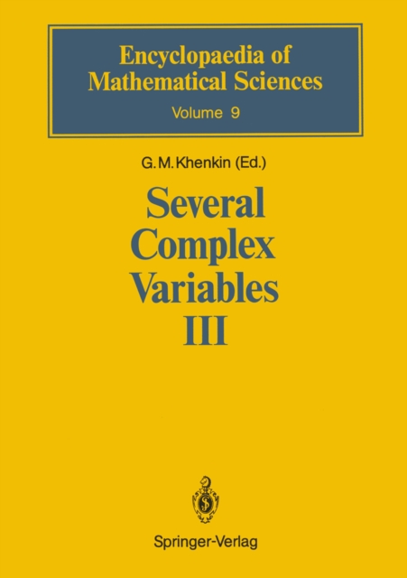 Several Complex Variables III : Geometric Function Theory, PDF eBook