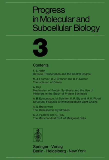 Progress in Molecular and Subcellular Biology 3, PDF eBook