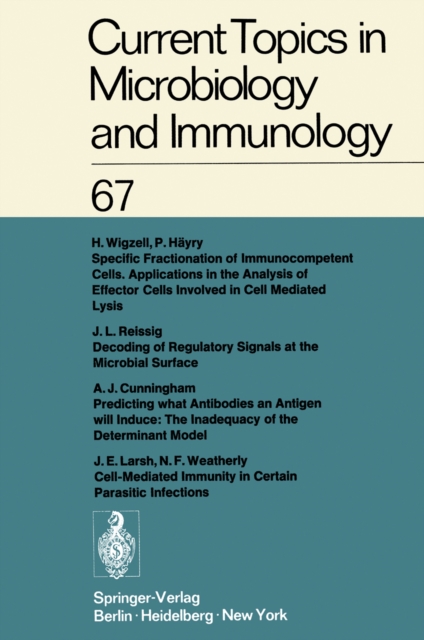Current Topics in Microbiology and Immunology / Ergebnisse der Microbiologie und Immunitatsforschung, PDF eBook