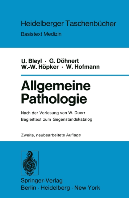 Allgemeine Pathologie : Begleittext zum Gegenstandskatalog, PDF eBook