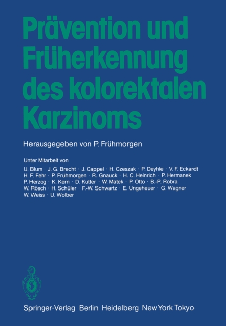 Pravention und Fruherkennung des kolorektalen Karzinoms, PDF eBook