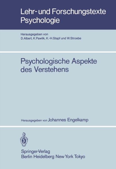 Psychologische Aspekte des Verstehens, PDF eBook