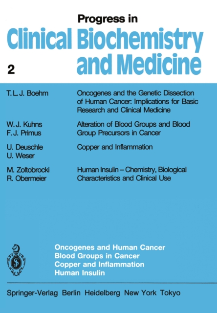 Oncogenes and Human Cancer Blood Groups in Cancer Copper and Inflammation Human Insulin, PDF eBook