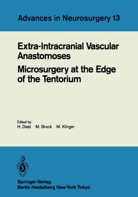 Extra-Intracranial Vascular Anastomoses Microsurgery at the Edge of the Tentorium, PDF eBook