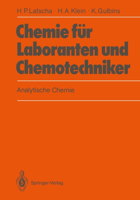 Chemie fur Laboranten und Chemotechniker : Analytische Chemie, PDF eBook