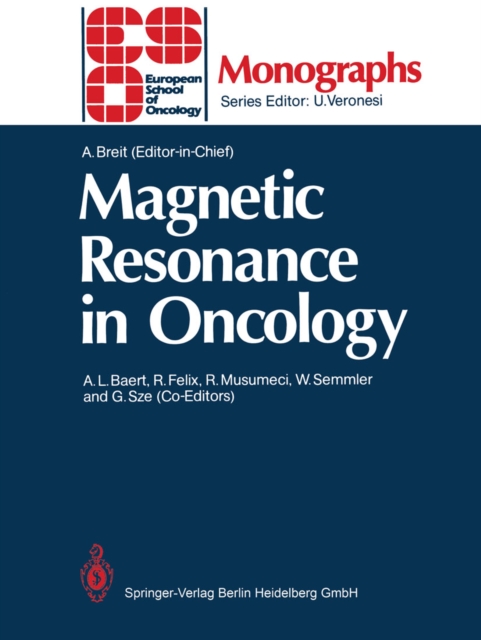 Magnetic Resonance in Oncology, PDF eBook