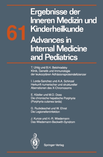 Ergebnisse der Inneren Medizin und Kinderheilkunde / Advances in Internal Medicine and Pediatrics : Neue Folge, PDF eBook