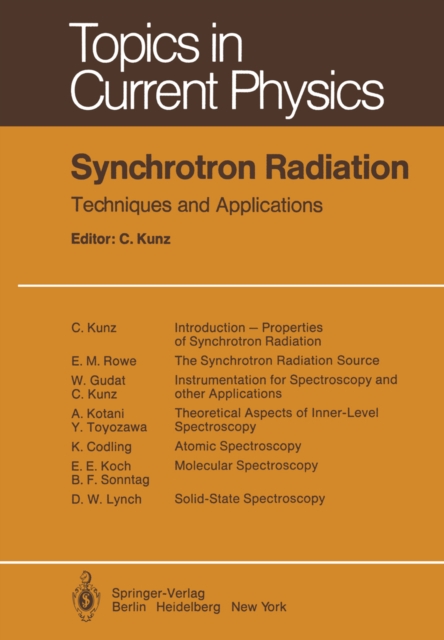 Synchrotron Radiation : Techniques and Applications, PDF eBook