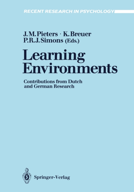 Learning Environments : Contributions from Dutch and German Research, PDF eBook