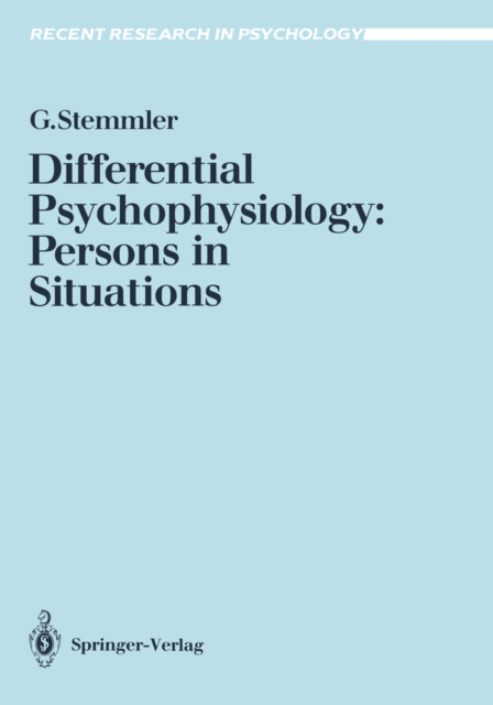 Differential Psychophysiology: Persons in Situations, PDF eBook