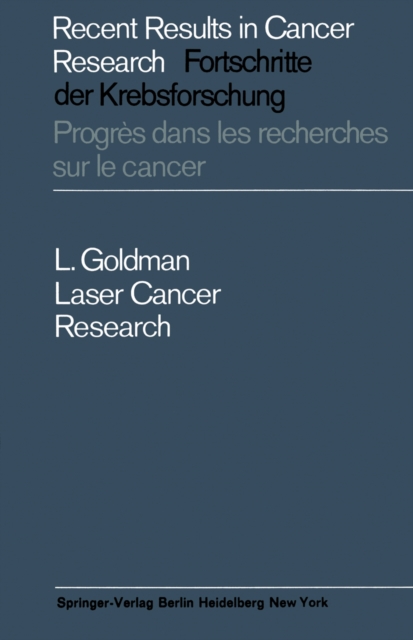 Laser Cancer Research, PDF eBook