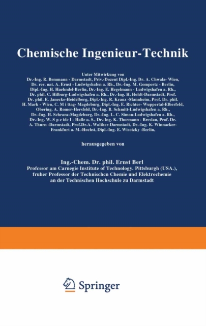 Chemische Ingenieur-Technik : Zweiter Band, PDF eBook