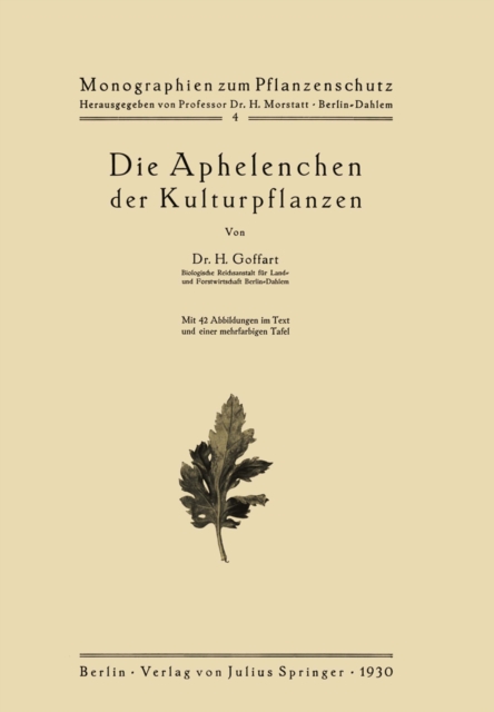 Die Aphelenchen der Kulturpflanzen, PDF eBook