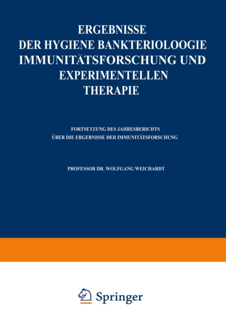 Ergebnisse der Hygiene Bakteriologie Immunitatsforschung und experimentellen Therapie : Zweiundzwanzigster Band, PDF eBook