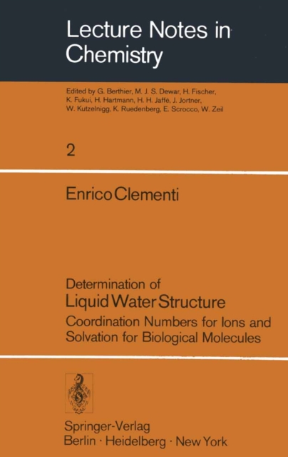 Determination of Liquid Water Structure : Coordination Numbers for Ions and Solvation for Biological Molecules, PDF eBook