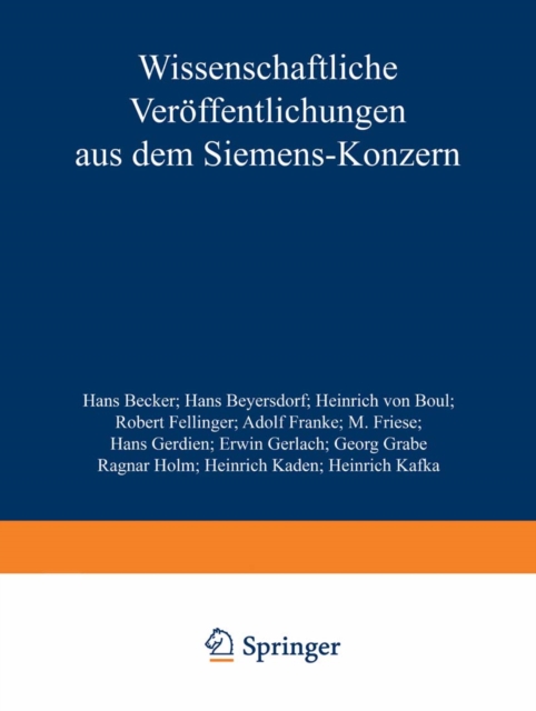 Wissenschaftliche Veroffentlichungen aus dem Siemens-Konzern : III. Band, PDF eBook