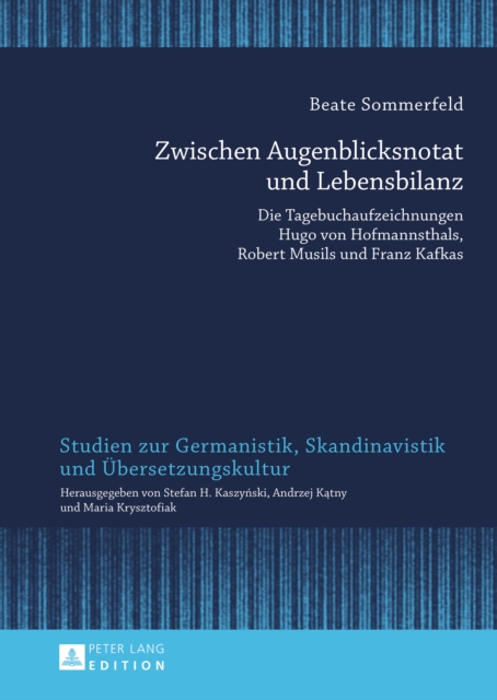 Zwischen Augenblicksnotat und Lebensbilanz : Die Tagebuchaufzeichnungen Hugo von Hofmannsthals, Robert Musils und Franz Kafkas, PDF eBook